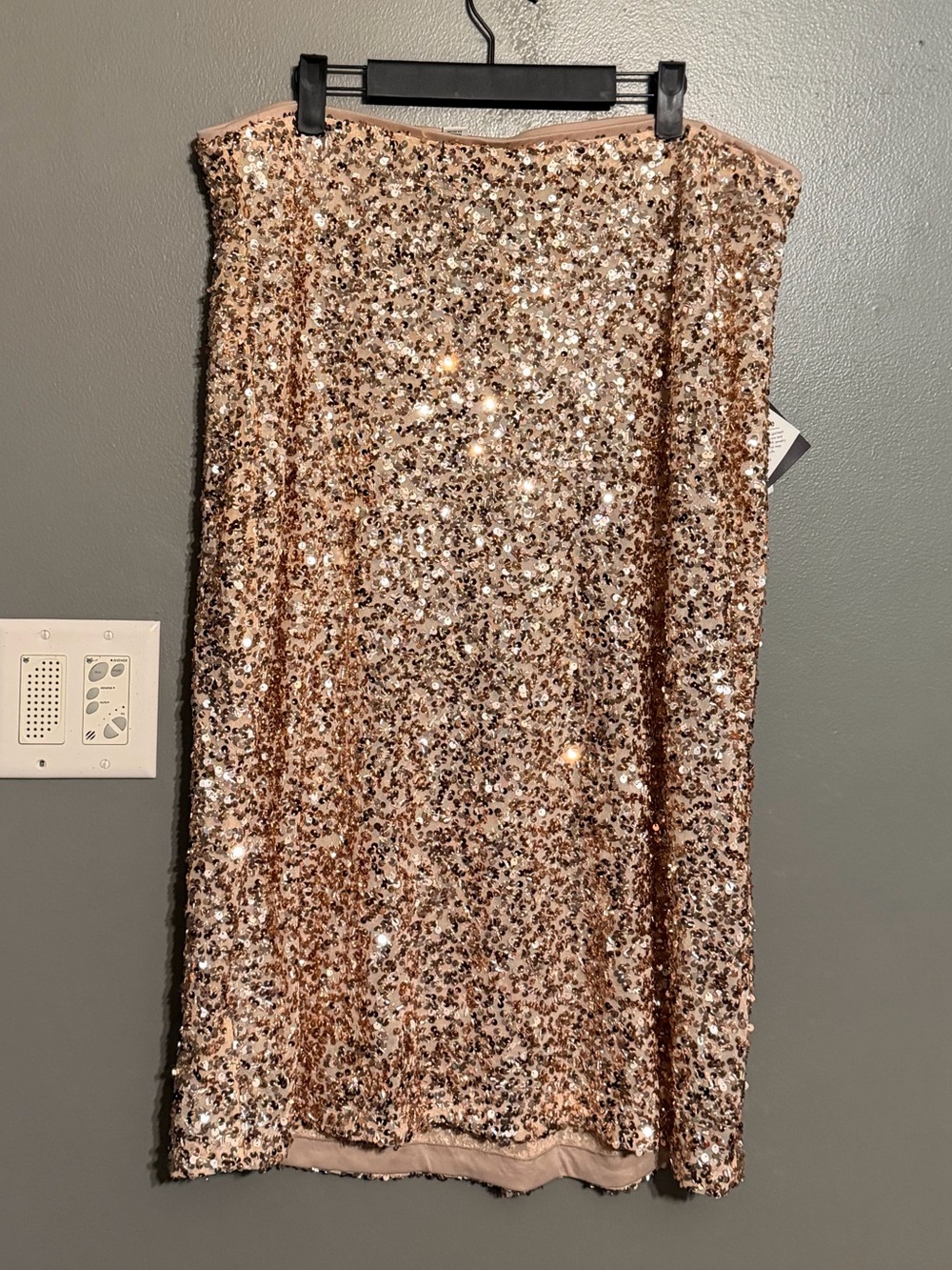 Ava & Viv Target Rose Gold Sequin High Rise Skirt 1X NWT
